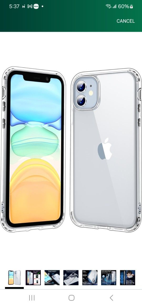 KEVKEEK iPhone 11 Phone Case - Anti-Yellowing Shockproof Bumper Cover - Smartphone, Cellphone