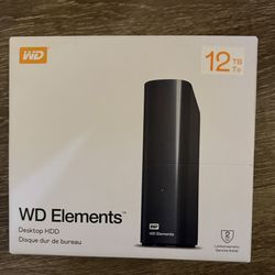 Western Digital 12TB Elements Desktop External Hard Drive, USB 3.0 external hard drive for plug-and-play storage - Western DigitalBWLG0120HBK-NESN