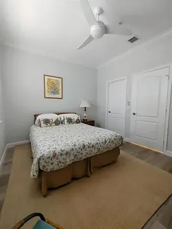 Full bed and side table