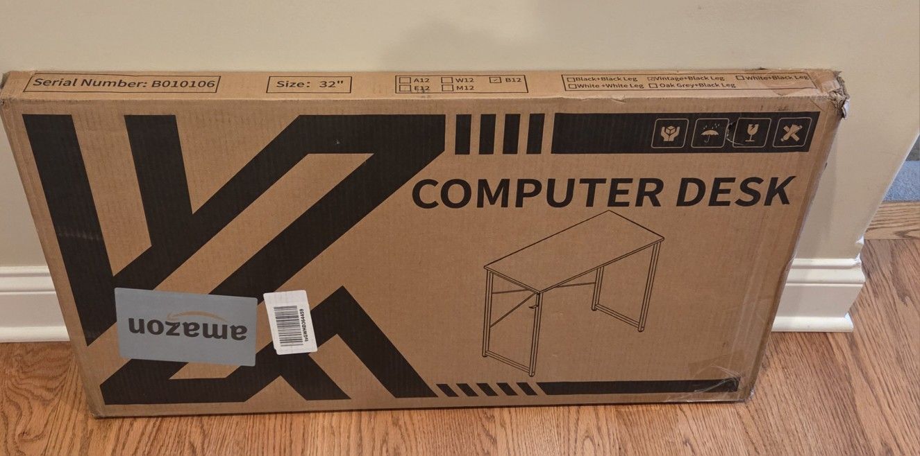 32 Inch Computer Desk, Vintage Color- New