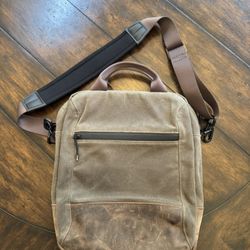 Waxed canvas Cross Body  Laptop Bag