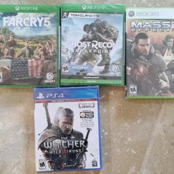 X Box One, Xbox 360 PS4 Games 