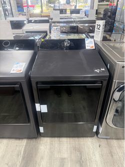 LG - 7.3 Cu Ft Smart Electric Dryer With AI Dryer - Platinum Black 🔥