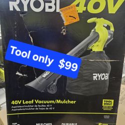 RYOBI
40V Vac Attack Cordless Battery Leaf Vacuum/Mulcher (Tool Only)