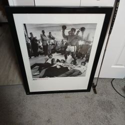The BEATLES & MUHAMMAD ALI, Framed Picture! MASSIVE! 36" By 26"