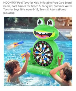 MOONTOY Inflatable Frog Dart Board Pool Toy