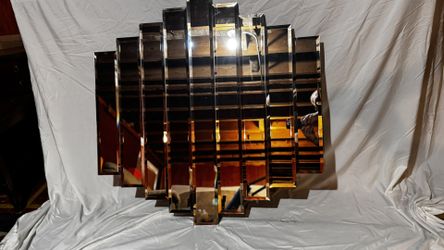 Vintage 9 Panel Bevelled Step Wall Mirror by Windsor - Mid Century 36' x 36'