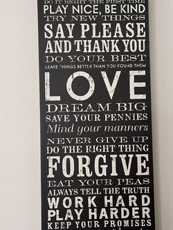 Family Rules Wall Hanging 30”x12”