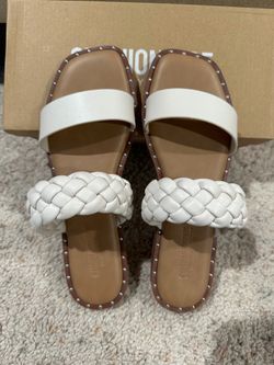 Cream Varro Braided Slide Sandals