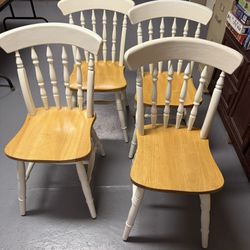 Set of 4 Wooden Chairs
