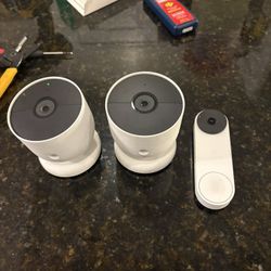 Google Camera Doorbell And 2x Outdoor Camera