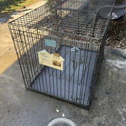 Heavy Duty Collapsible , Folding Metal Pets Crates & Carries 42”x 28”x31” Double Door & Divider