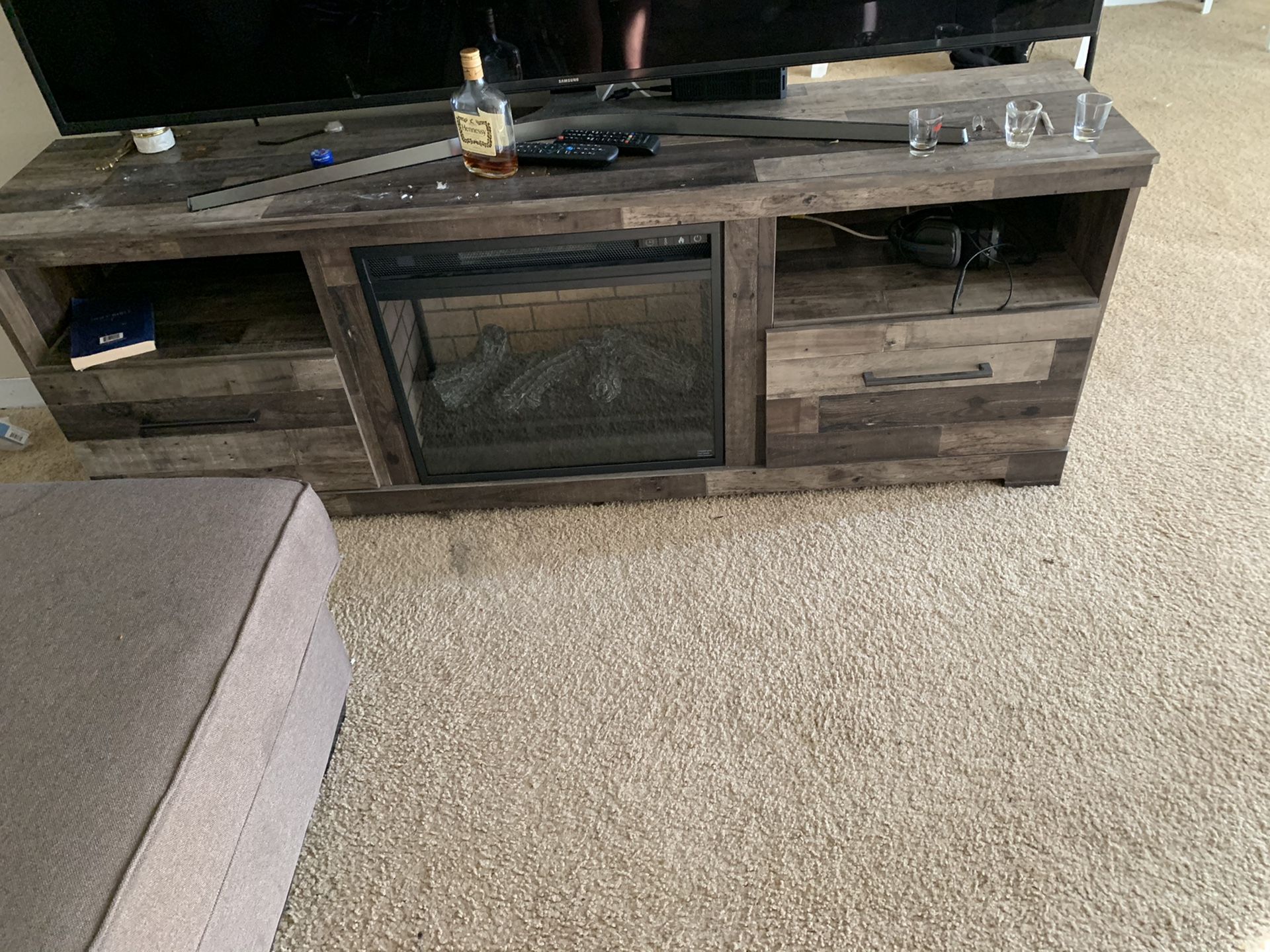 Fireplace TV stand must go