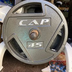 Excellent Condition CAP Branded Pair Of 45 Lb Olympic Weight Plates