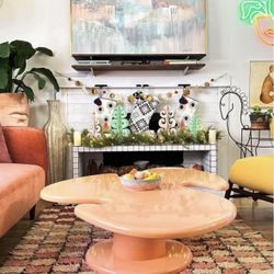 Gorgeous Postmodern Peach Coffee Table
