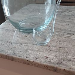 Glass Punch Bowl With Glass Ladle
