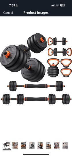 FEIERDUN Adjustable 5‑in‑1 Dumbbell Set (45 lb pair)