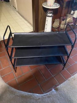 Kitsure 3 Tier Black Fabric Shoe Rack Organizer