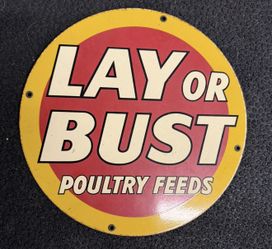 Vintage porcelain poultry chicken sign