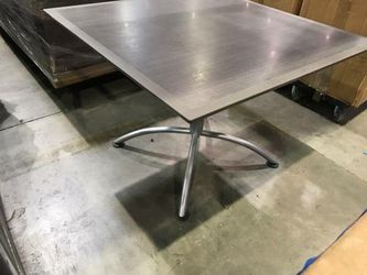 1 new .....42x42 beautiful table with brush nickel base
