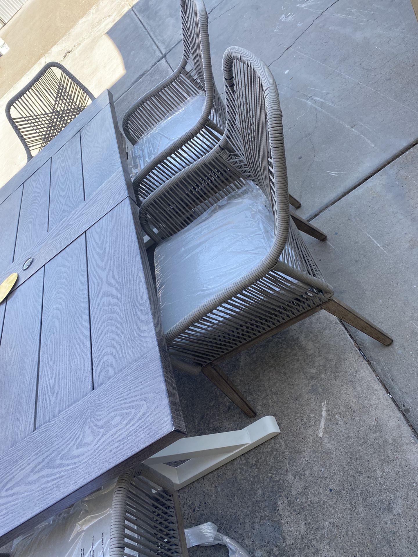 Hampton Bay Haymont 7 Piece Steel Wicker Outdoor Dining Patio Set