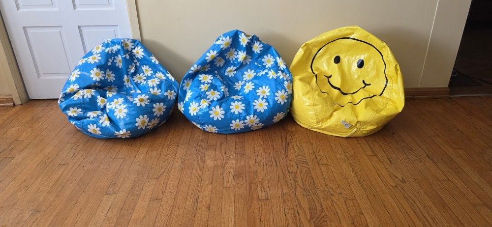 Kids Size Bean Bag Chairs X 3