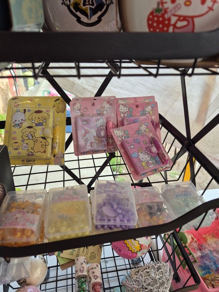 Hello Kitty Notebook / Hello Kitty And Friends Bead Set $3 Each