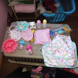 Brand New Bag Full Of Baby Doll Clothes And Accessories 