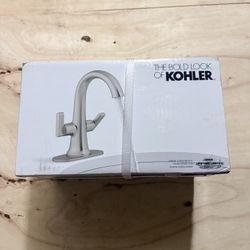 KOHLER Setra Single Hole 2-Handle Monoblock Bathroom Faucet in Brushed Nickel