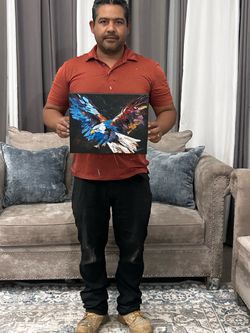 Abstract Eagle Painting on Canvas