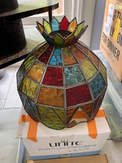 Vintage Hanging Swag Lamp Shade Textured Stained  In La Quinta, CA