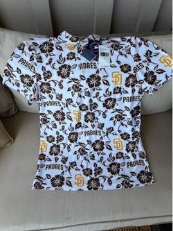 NWT Reyn Spooner San Diego Padres MLB Hawaiian Polo Small