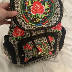 Mexican Embroidered Mini Backpack