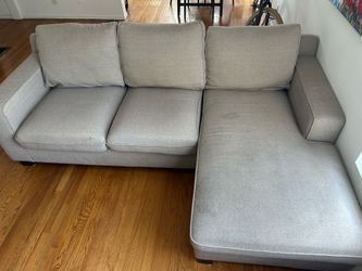 Light Grey Sectional Sofa with Chaise