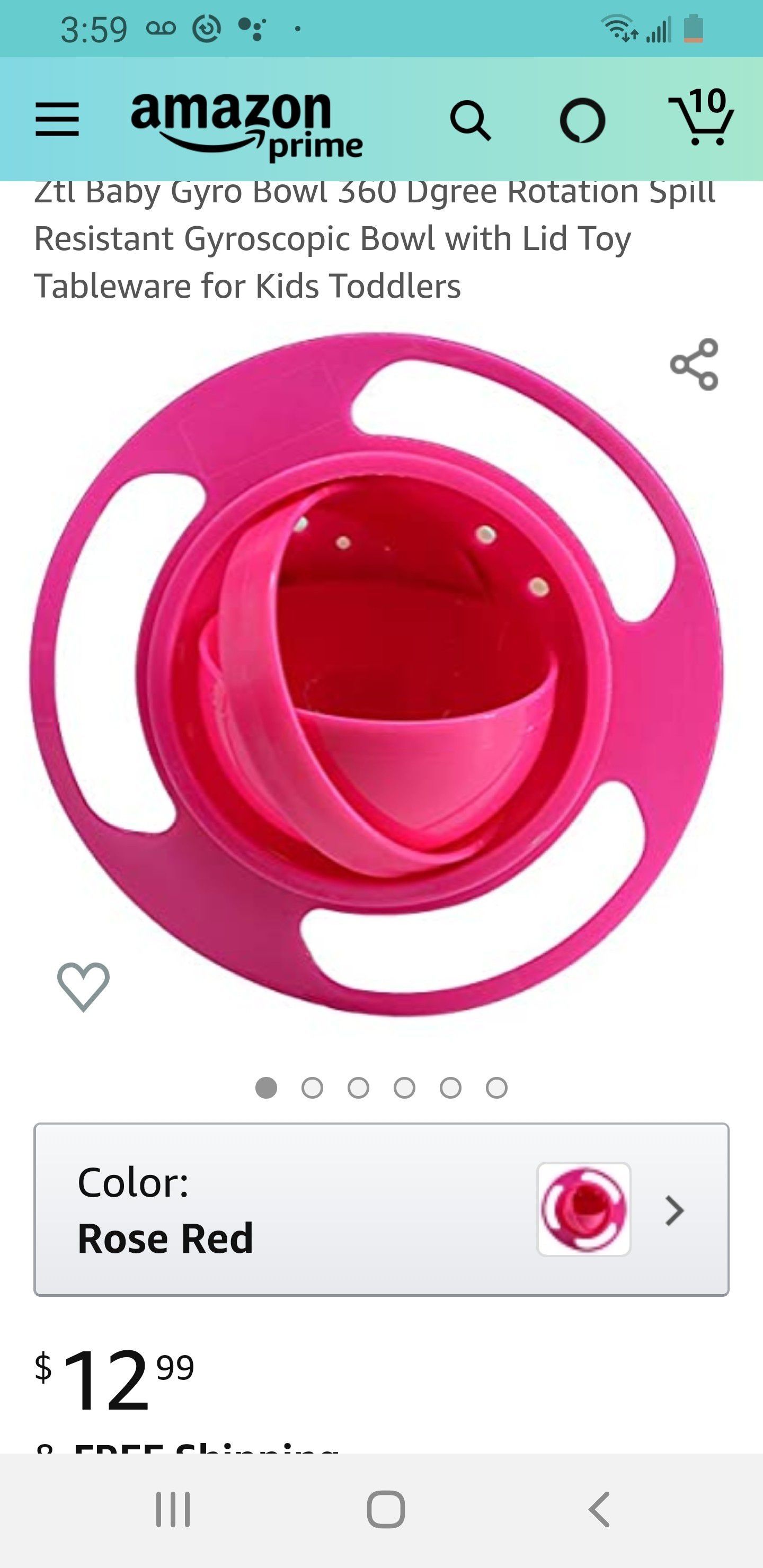 Anti spill baby bowl