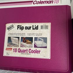 New Vtg. 18quart Colman Cooler With Flip Lid