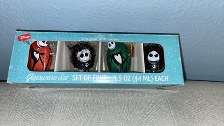 New! Christmas Gift 🎁 Disney Nightmare Before Christmas JACK SKELLINGTON🎄 Set Of 4 Shot Glasses 