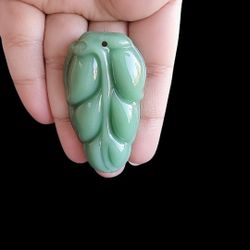 Green Jade Leaf Design Pendant 