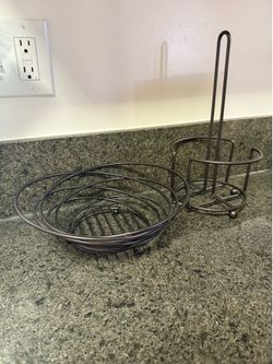 Paper towel holder and basket