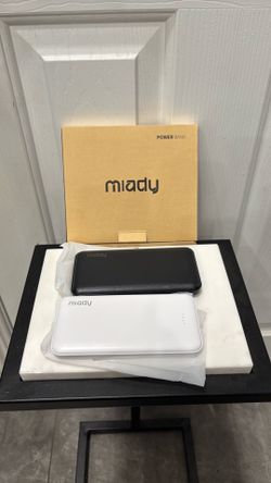 Miady 2-Pack Portable Charger, Slim 10000mAh Power Bank Travel Battery Pack 3 Outputs 2 Inputs Compatible with iPhone 17/16/15/14/13 Galaxy S24/22 iPa