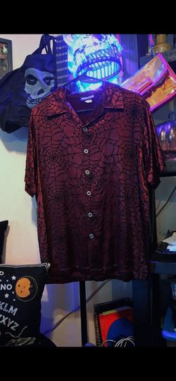 VERY RARE! Vintage 90s ODO Spiderweb Button up shirt