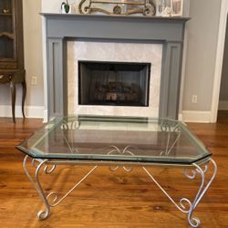 Octagonal Glass Coffee Table 