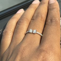 14K White Gold Diamond Ring – Size 10