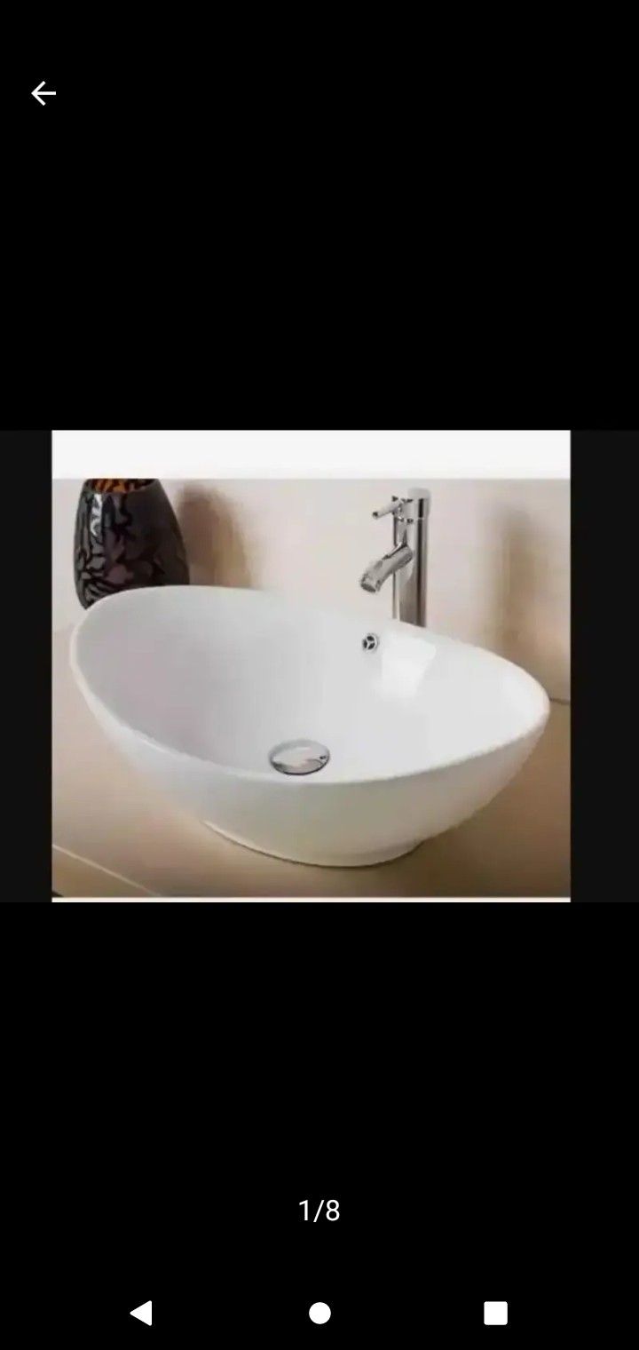 Modern Ceramic Vessel Sink - Vanity Bowl - Large Oval White..... CHECK OUT MY PAGE FOR MORE ITEMS