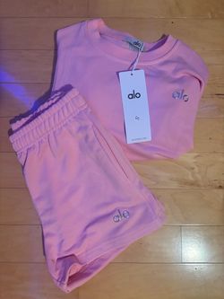 Alo Yoga Pink Two-Piece Set Size S
