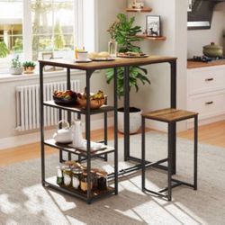 Bar Table W/ Stools And Storage - HOG101