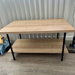 Light Brown Wooden Coffee Table