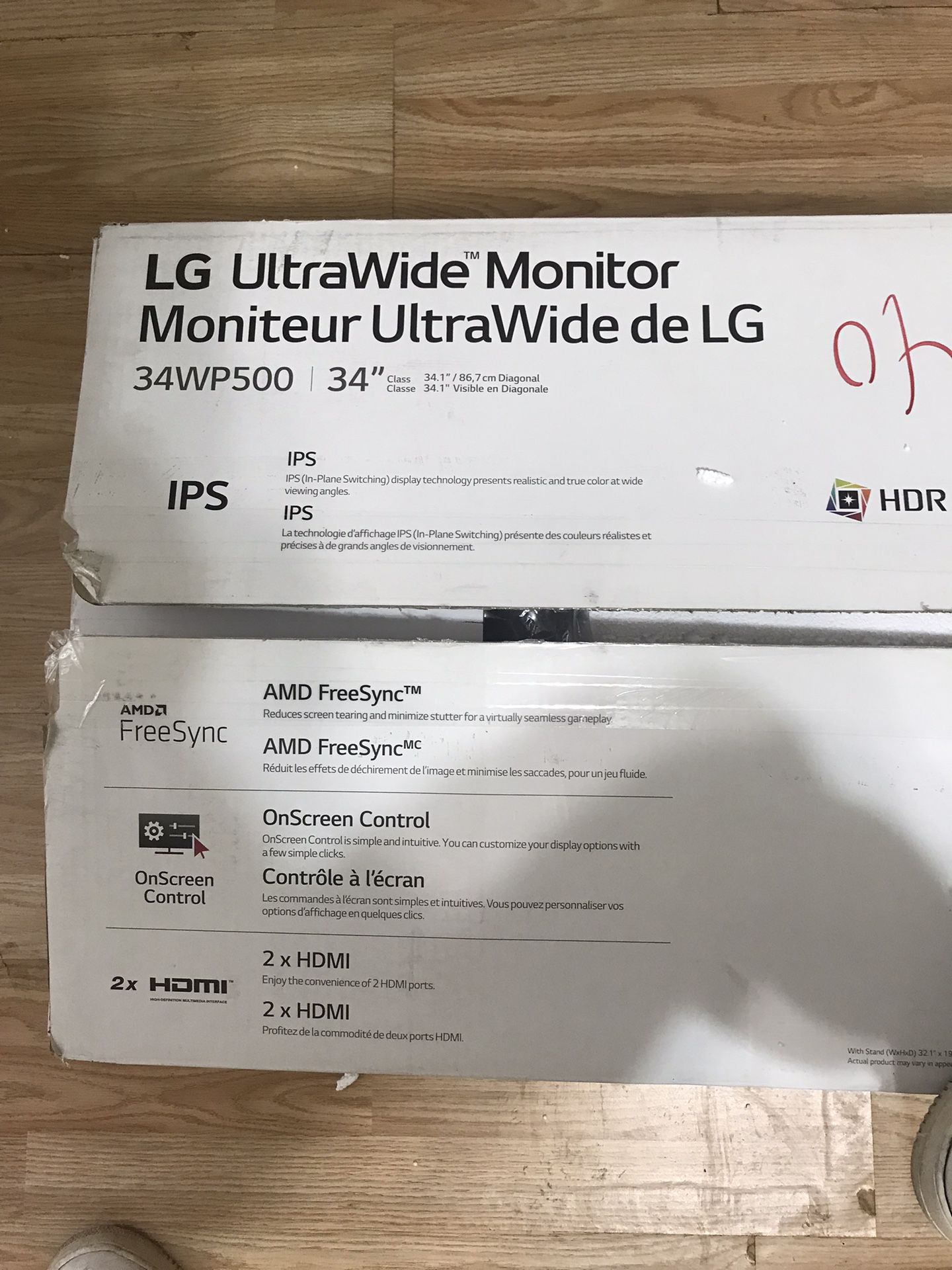 LG 34WP500 34" 21:9 UltraWide Full HD HDR10 IPS LED Monitor, Black