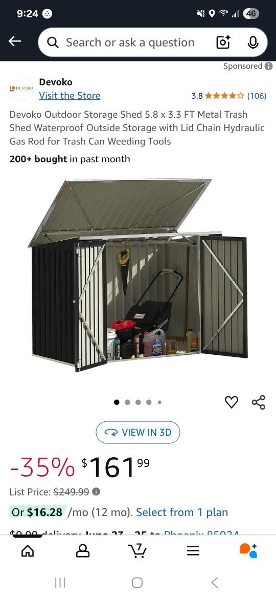 BRAND NEW IN BOX METAL STORAGE SHED