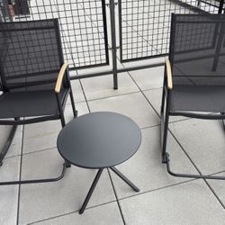 3 Piece Outdoor Rocking Bistro Set with Table